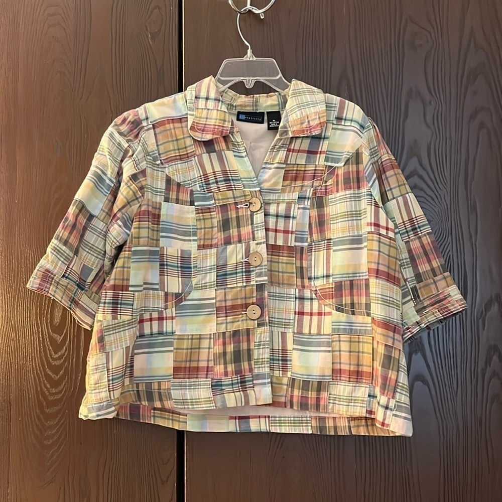 Relativity 3/4 sleeved patchwork jacket. Size XL